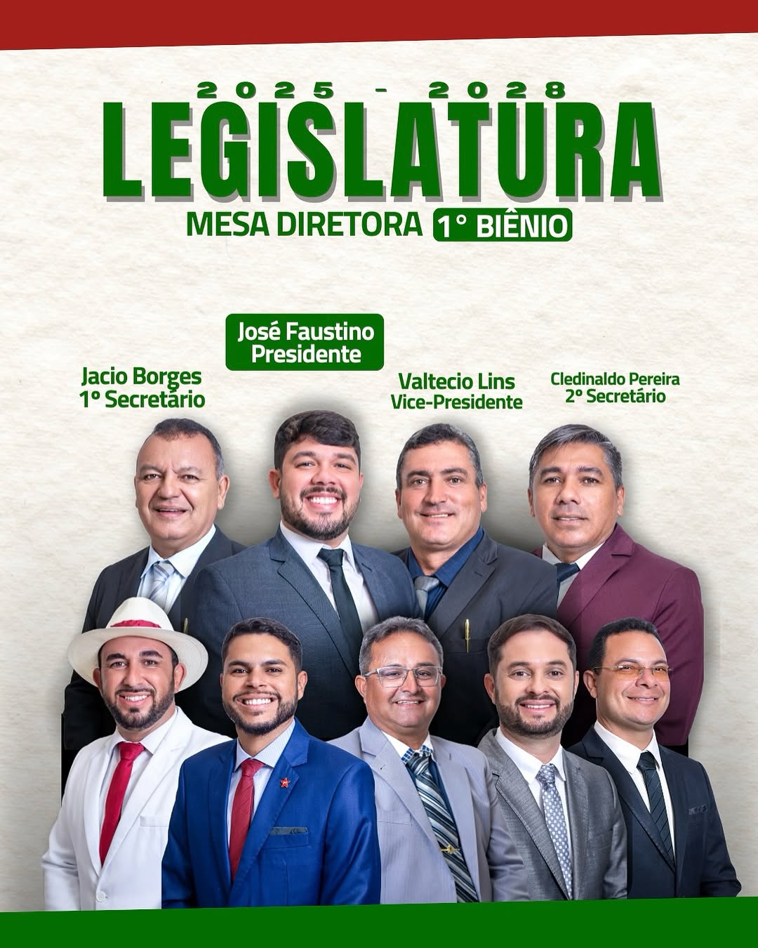 Aqui está a Legislatura e a Mesa Diretora da Câmara Municipal de Nova Floresta! 🏛️👥 C...